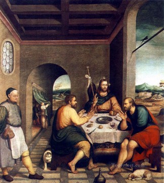 エマウス・ヤコポ・バッサーノの夕食 Oil Paintings
